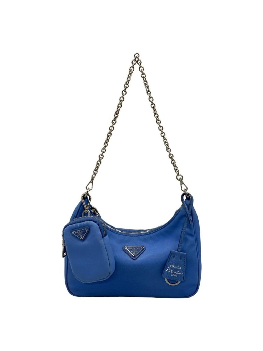Prada Shoulder Bag Blue Chain